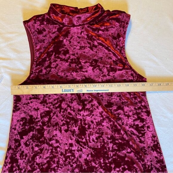 Modcloth Crushed Red Velvet Mini Dress - Size Medium - Picture 9 of 12